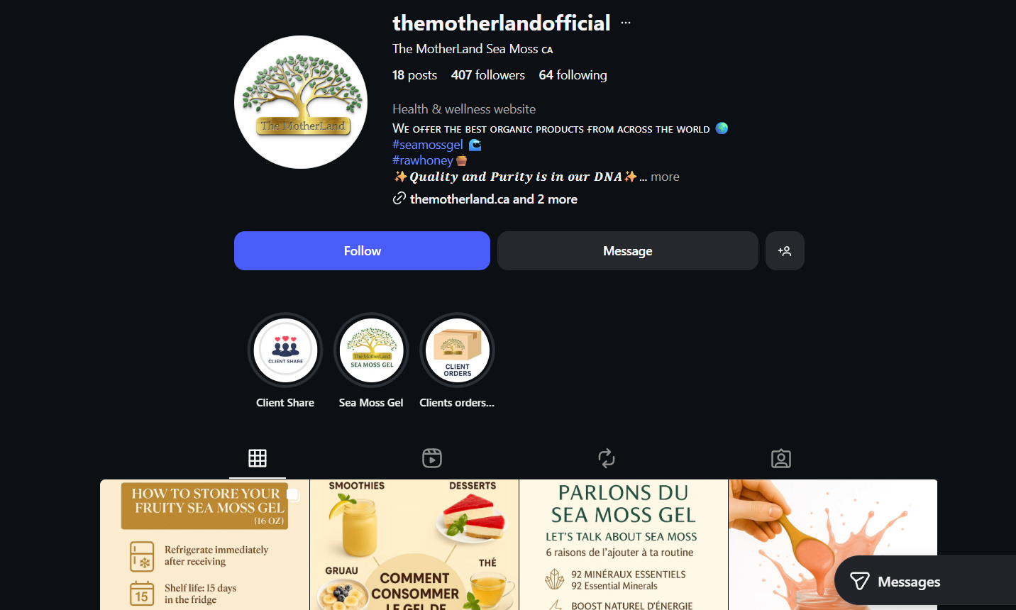 The Motherland Restaurant Social Media Content